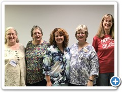 Members with designer Christine Stainbrook at guild meeting