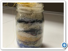 Linda's jar of discarded threads